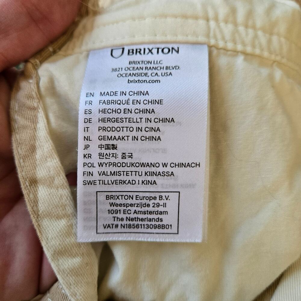Brixton Costa Striped Overalls Femme Medium Sand/Natural 100% Cotton Artsy - Picture 13 of 15